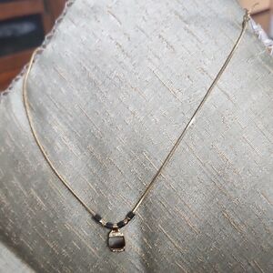 Elegant Gold Necklace with Black Accents (B4)